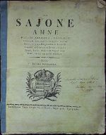 DE SAJONE AMNE NATURA NAVIGERO, CLASSIBUS veterum navigato, magno totius Patriae, imprimis Hungariae Cis et Trans Tibiscanae, ac Comitatuum Borsod, Gömör, Szepes, Lipto, Zolyom et Nograd commodo, iterum navigabili reddendo. - Bartolomeides, Ladislav