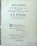 Konvolut 8 drobných zednářských tisků k úmrtí členů lóží. - 