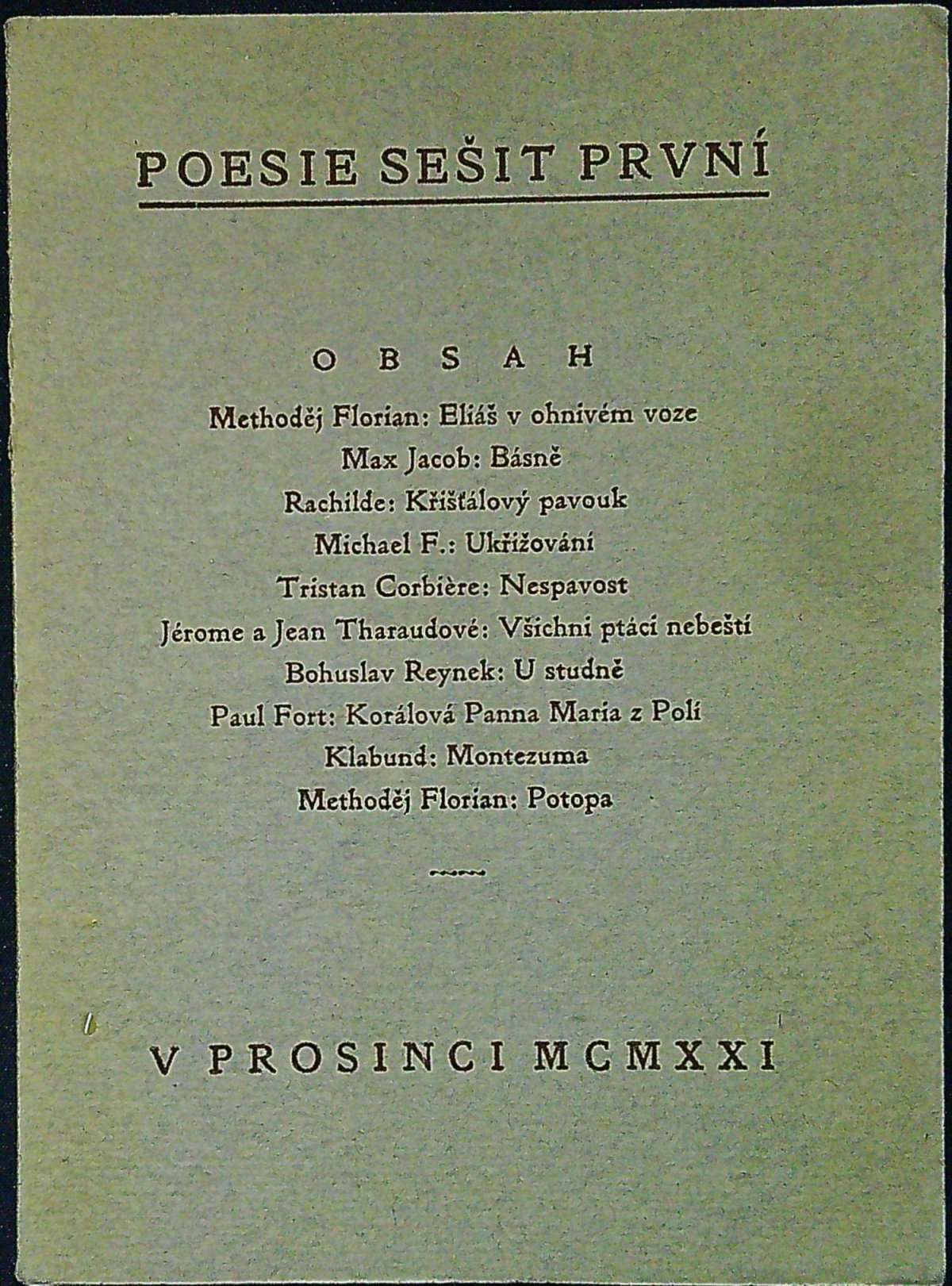 Poesie sešit první.