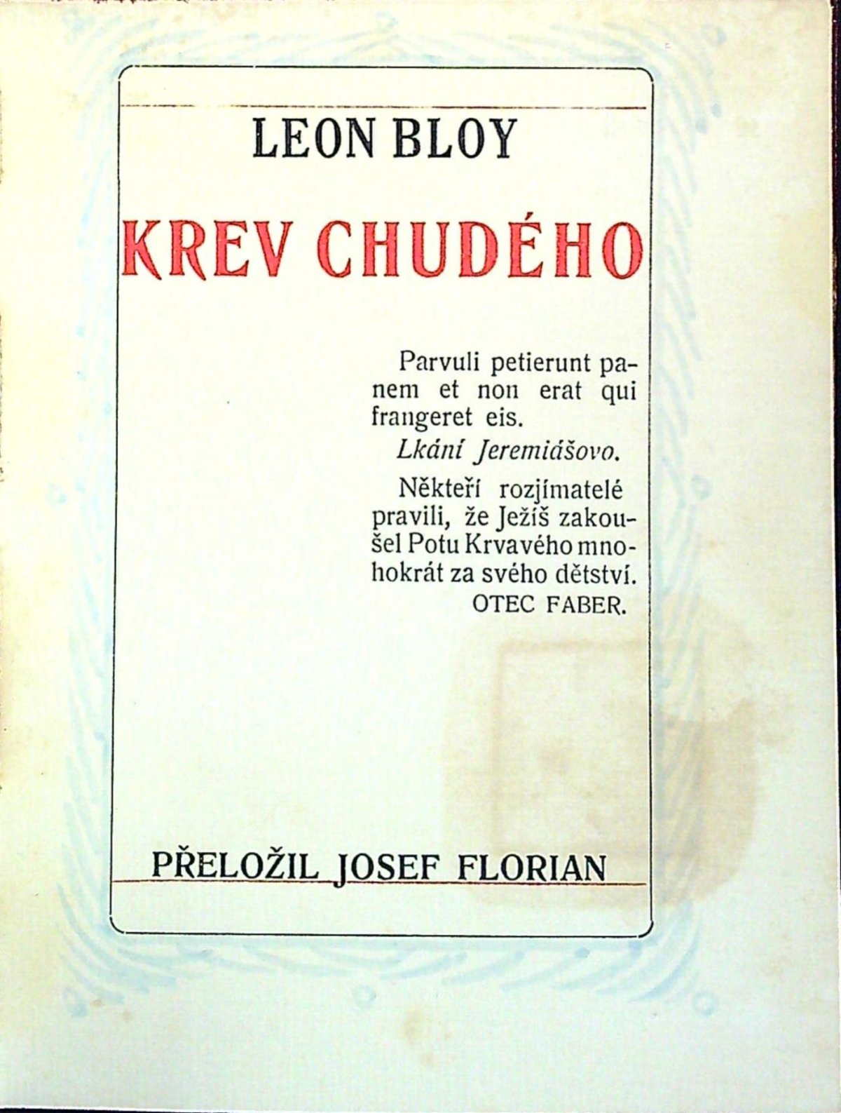 Krev chudého.