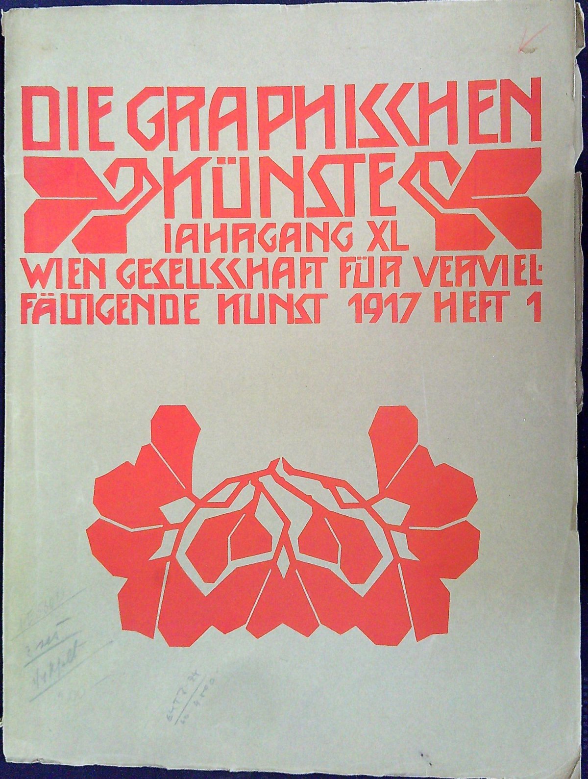 Die graphischen Künste. Jahrgang XL. Heft 1-4 (in drei Heften, cmplt.).