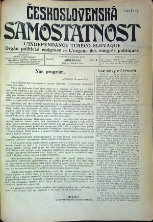 Československá samostatnost. Orgán politické emigrace. Ročník I. až IV. (komplet, více nevyšlo)
