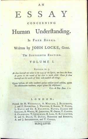 An Essay concerning Human Understanding. In Four Books. Volume I.-II. (komplet)