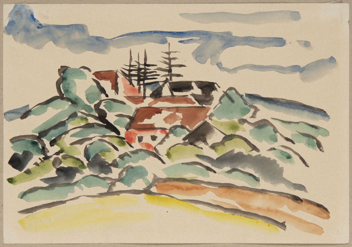 Pohled na obec v horách