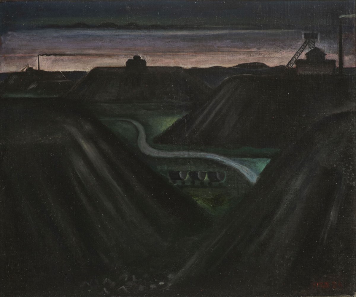 Pohled na hornický důl u Příbrami