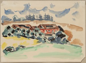 Pohled na obec v horách